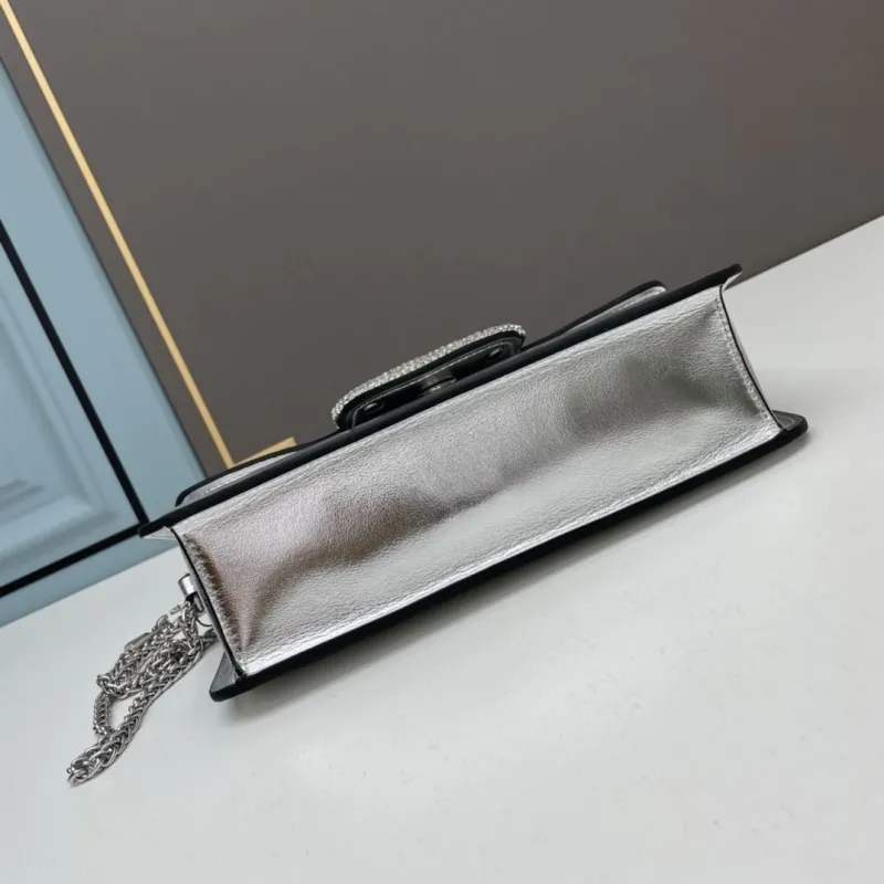 Valentino Silver Satchel Bag 224-1 27cm - Image 4