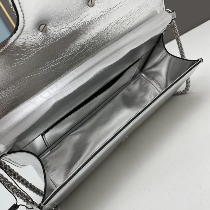 Valentino Silver Satchel Bag 224-1 27cm - Image 7