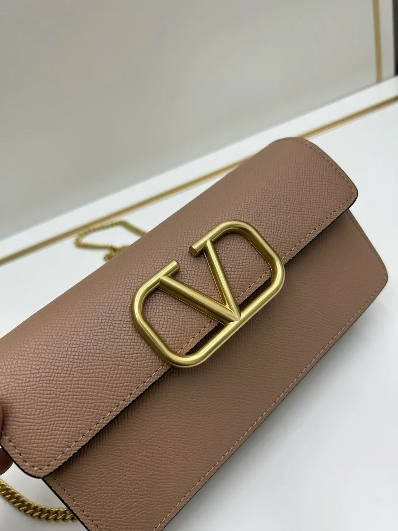 Valentino Brown Chain Satchel Bag 0131 - Image 4