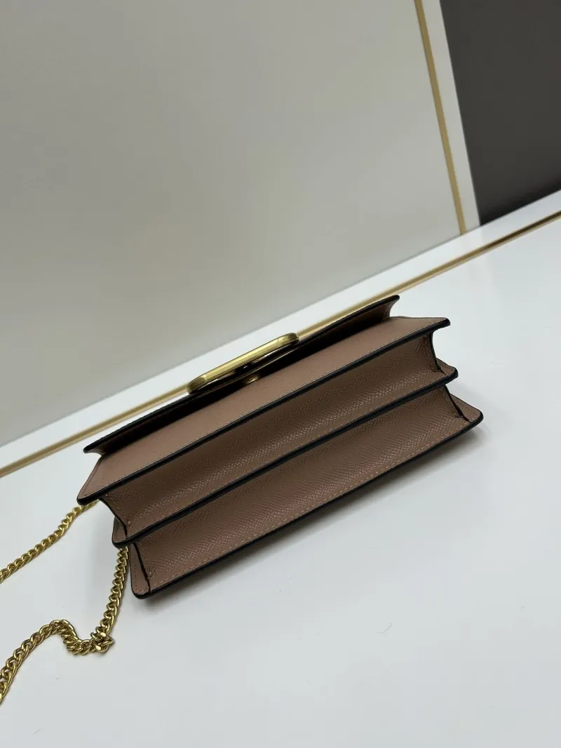 Valentino Brown Chain Satchel Bag 0131 - Image 5