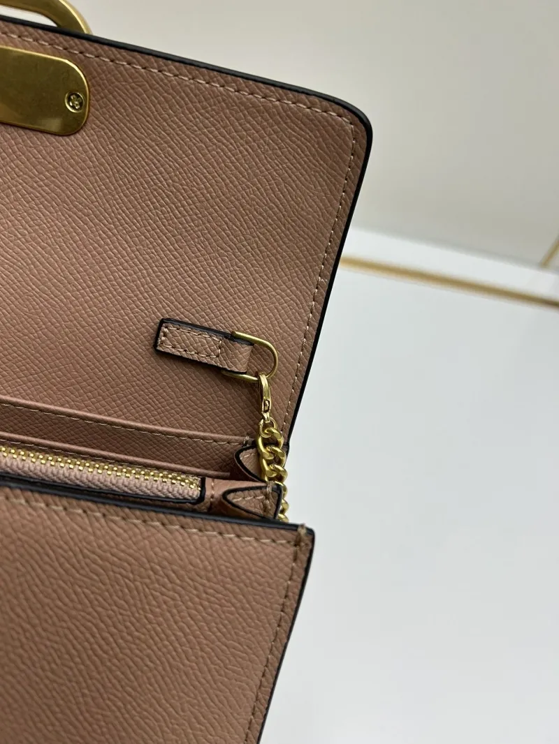 Valentino Brown Chain Satchel Bag 0131 - Image 6
