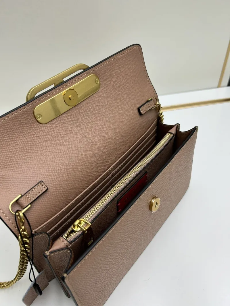 Valentino Brown Chain Satchel Bag 0131 - Image 7