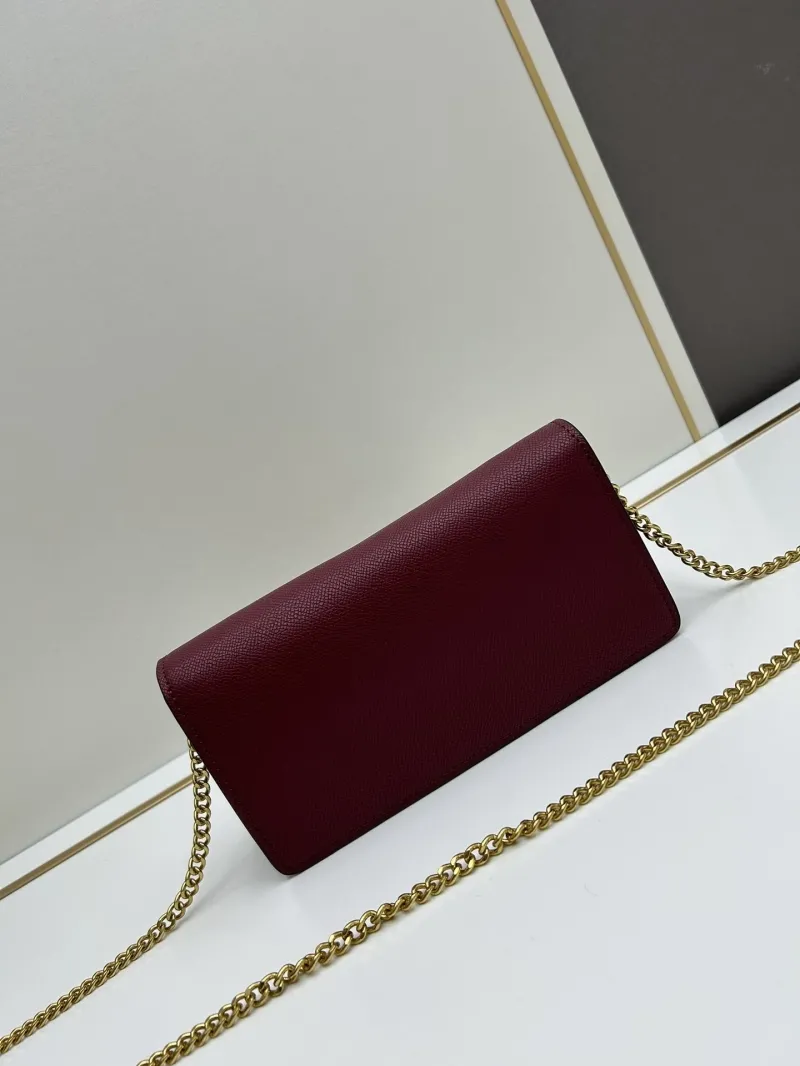 Valentino Burgundy Chain Crossbody Bag 0131 - Image 3