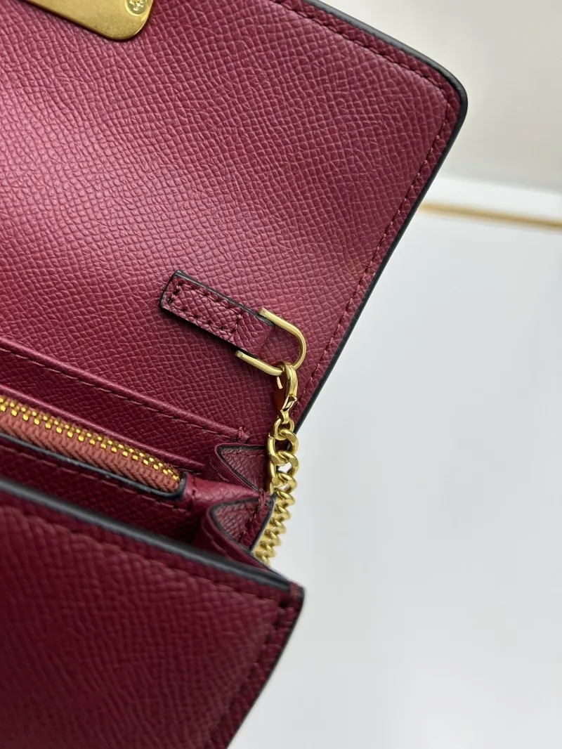 Valentino Burgundy Chain Crossbody Bag 0131 - Image 6