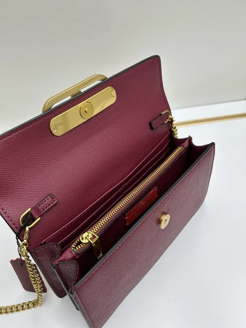 Valentino Burgundy Chain Crossbody Bag 0131 - Image 7