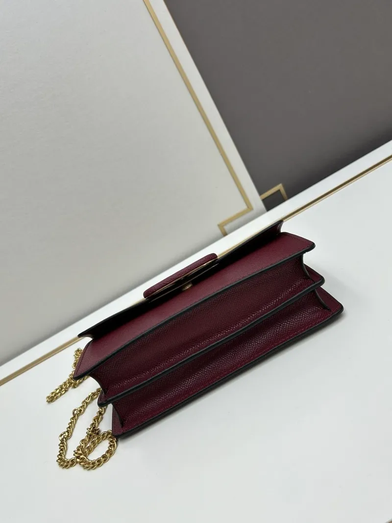 Valentino Burgundy Chain Crossbody Bag 0131 - Image 5