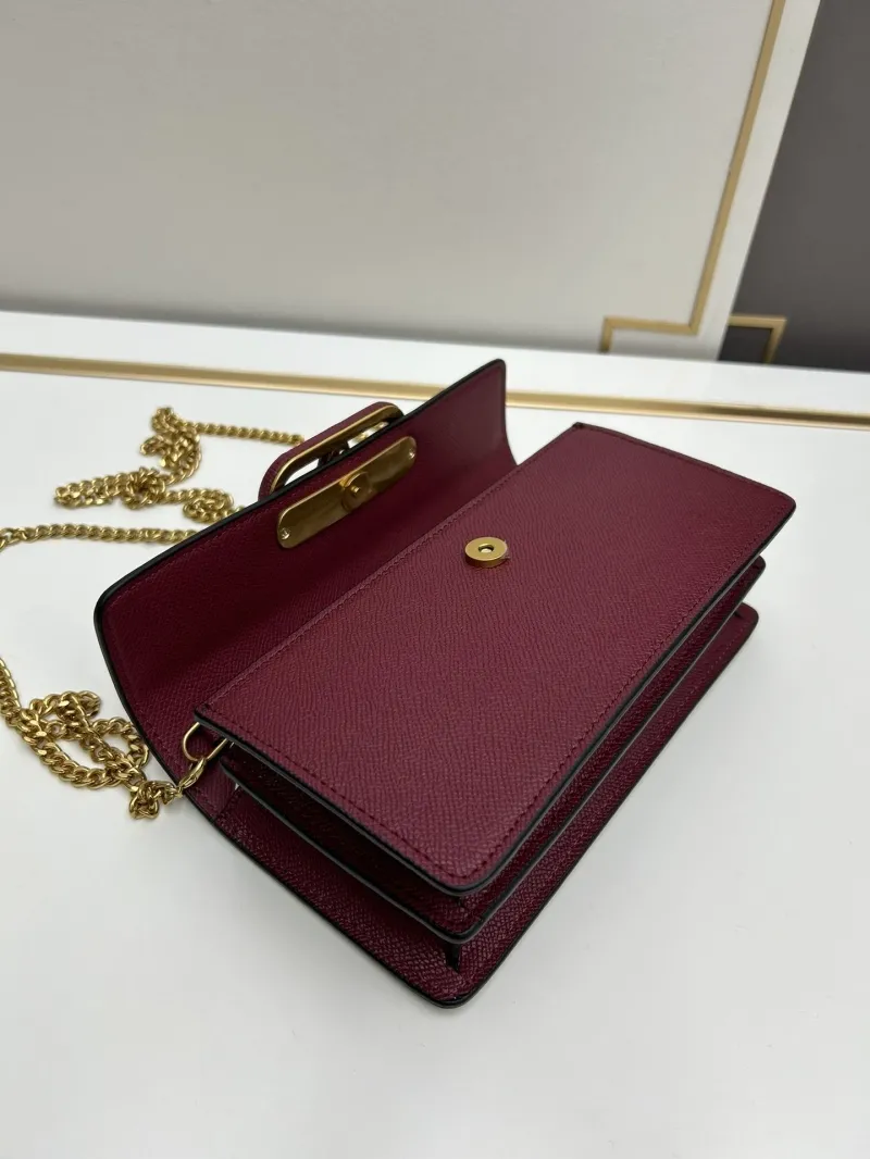 Valentino Burgundy Chain Crossbody Bag 0131 - Image 6
