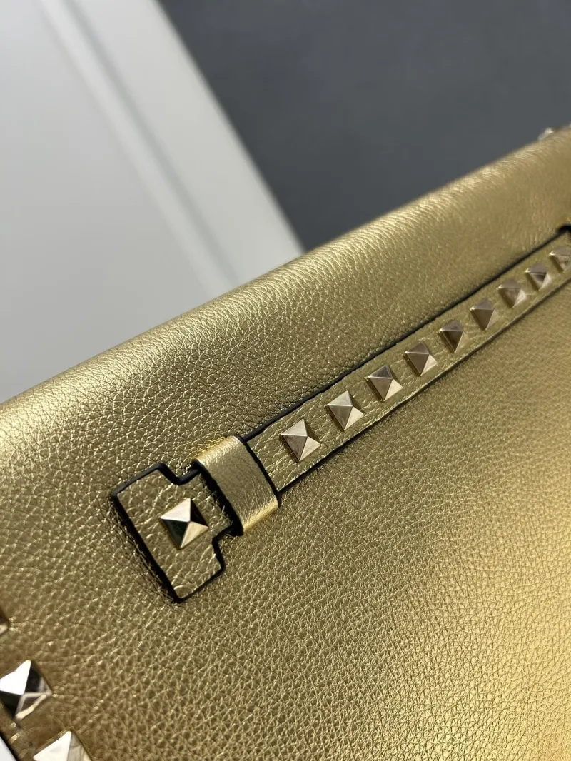 Valentino Gold Crossbody Satchel Bag 5028 - Image 4