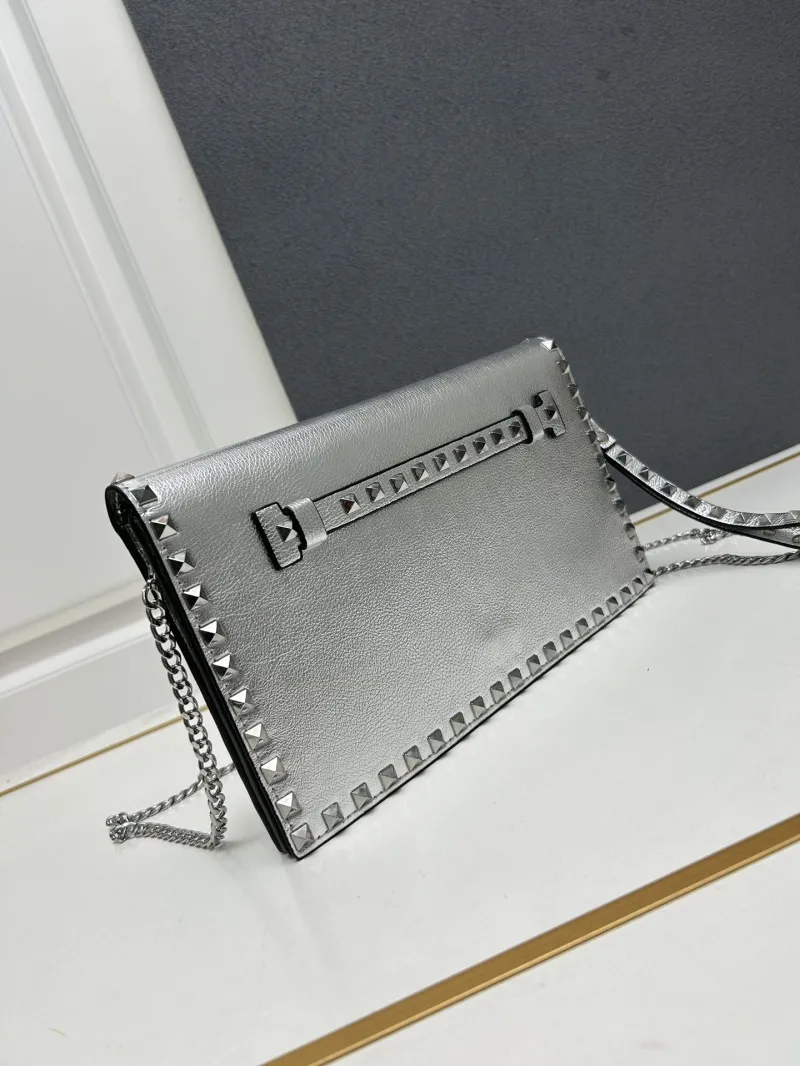 Valentino Silver Chain Satchel Bag Model 5028 - Image 3