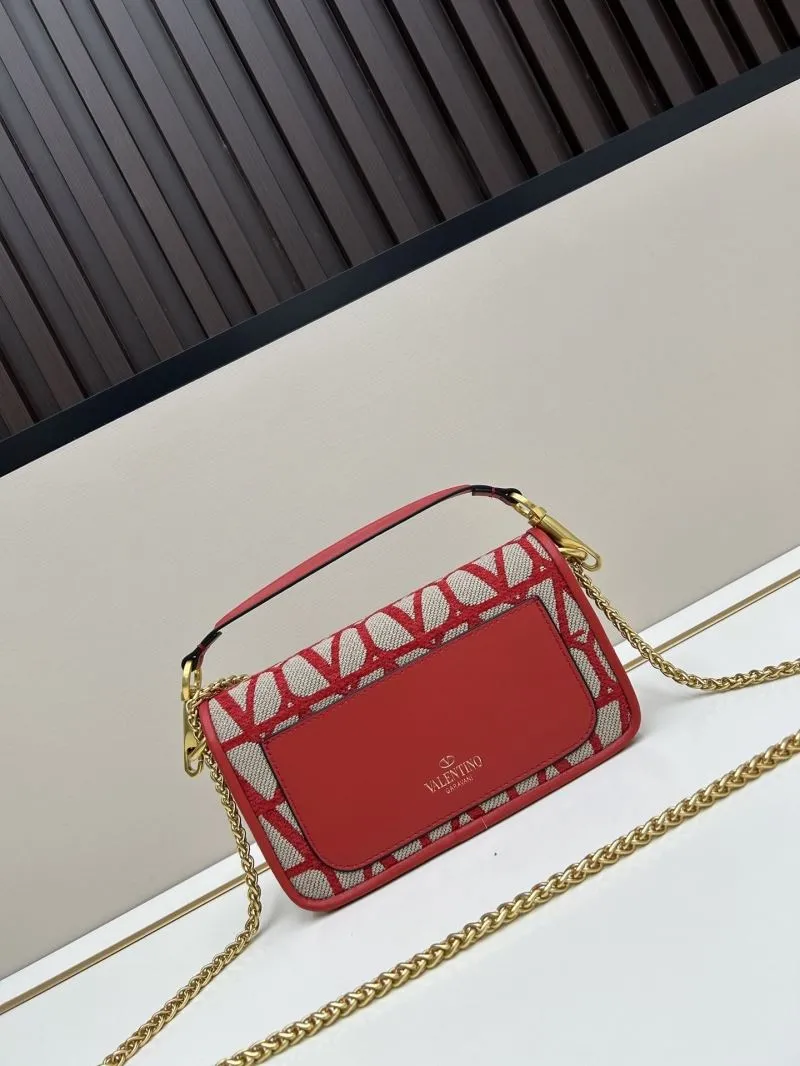 Valentino Red Beige Chain Crossbody Bag 5102 - Image 3