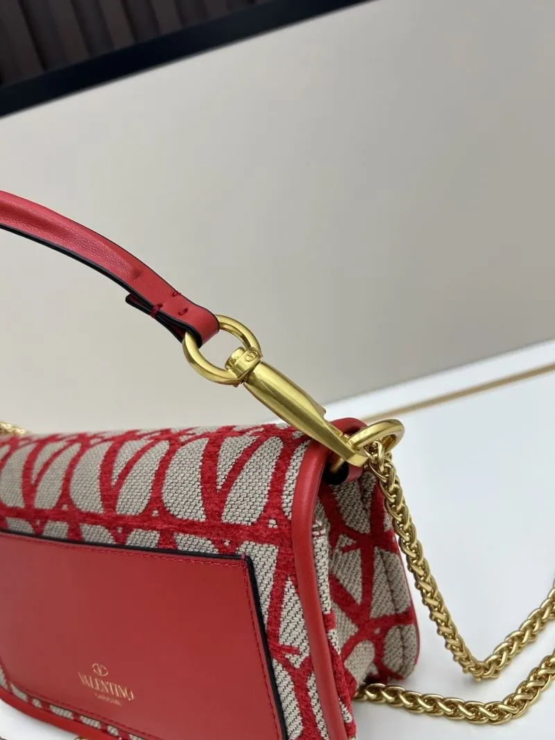 Valentino Red Beige Chain Crossbody Bag 5102 - Image 4