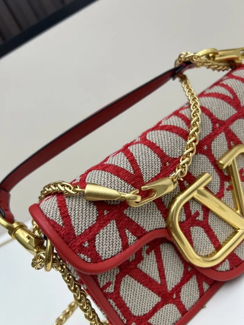 Valentino Red Beige Chain Crossbody Bag 5102 - Image 5