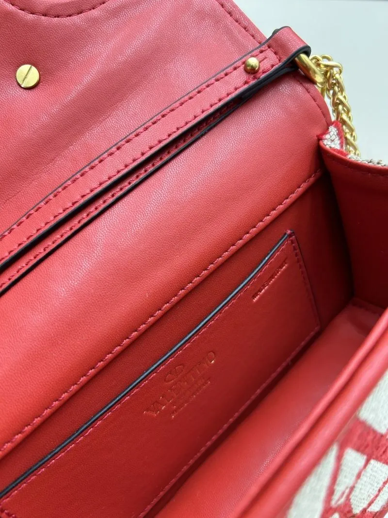 Valentino Red Beige Chain Crossbody Bag 5102 - Image 7