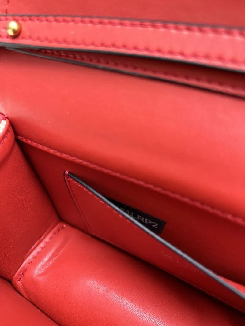 Valentino Red Beige Chain Crossbody Bag 5102 - Image 8