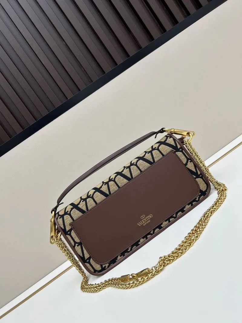 Valentino 5103 Beige Black Monogram Shoulder Bag - Image 3