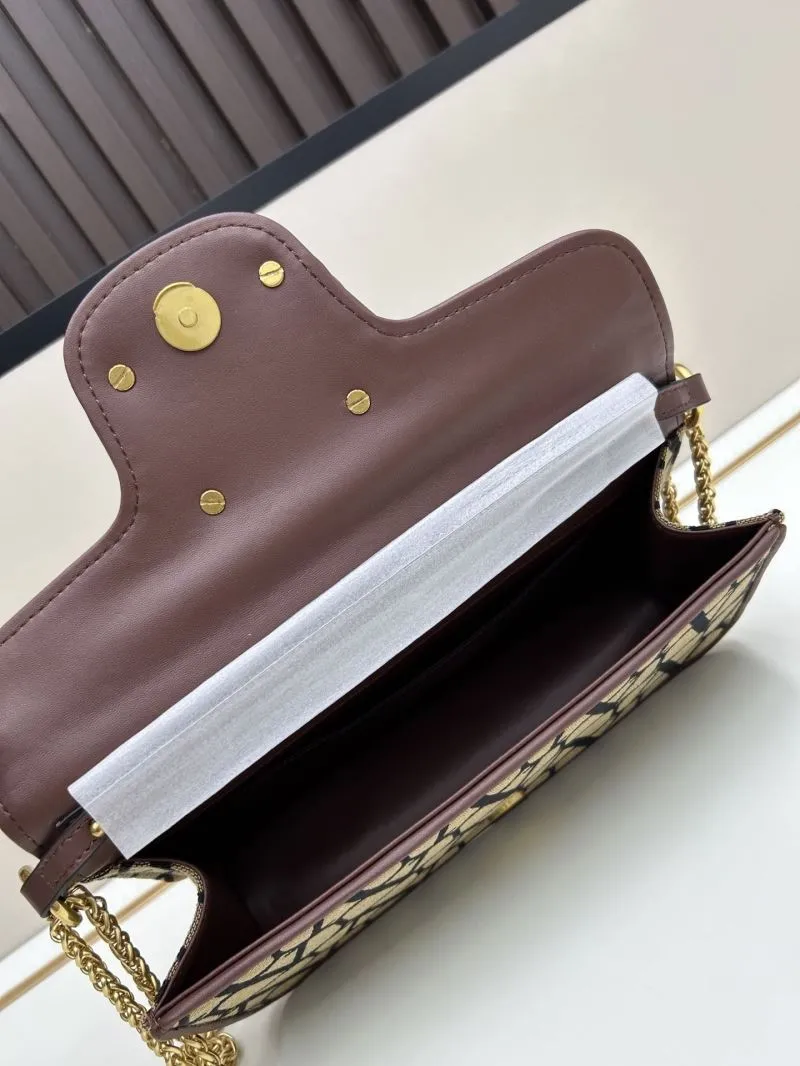 Valentino 5103 Beige Black Monogram Shoulder Bag - Image 7
