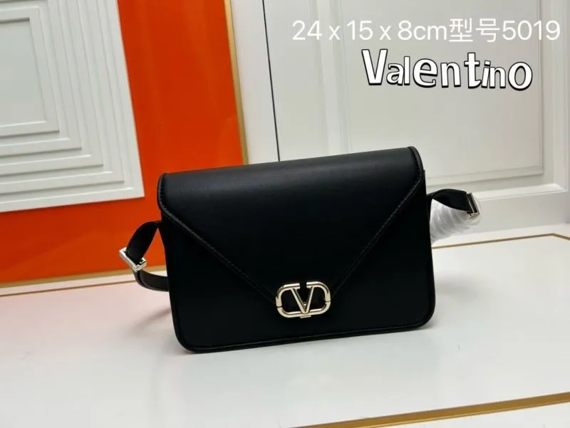Valentino Black Crossbody Satchel Bag Model 5019 24x15x8cm