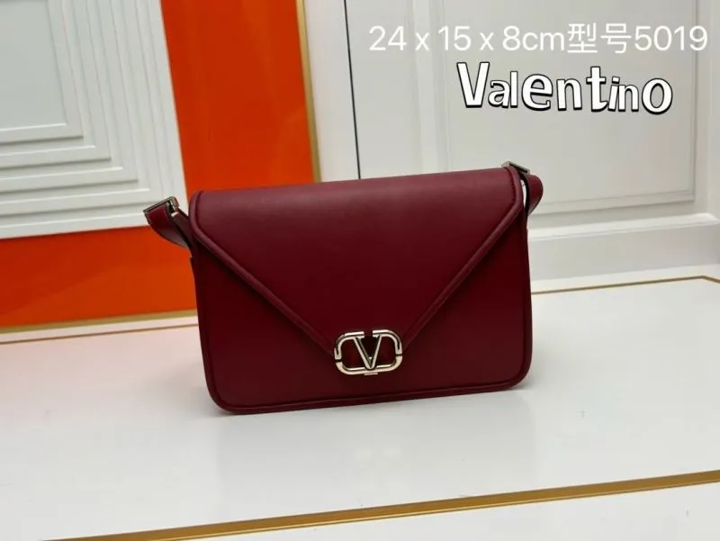 Valentino Maroon Leather Satchel Bag Model 5019