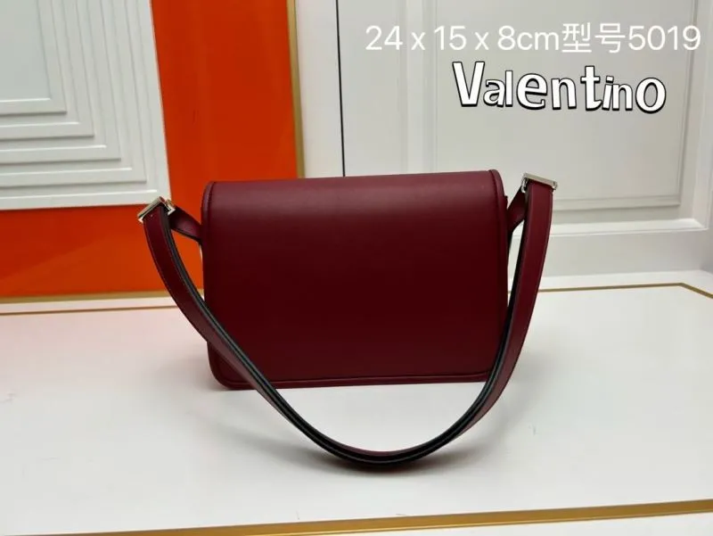 Alternative view of Valentino Maroon Leather Satchel Bag Model 5019