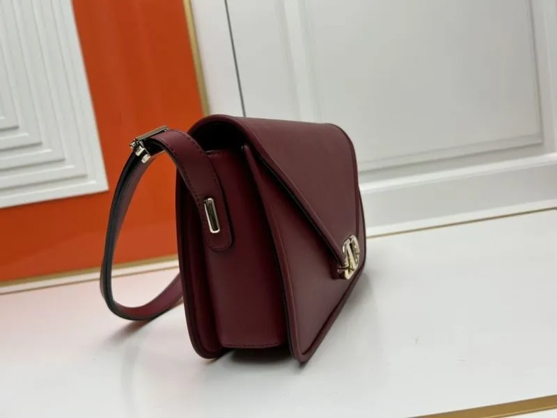 Valentino Maroon Leather Satchel Bag Model 5019 - Image 3