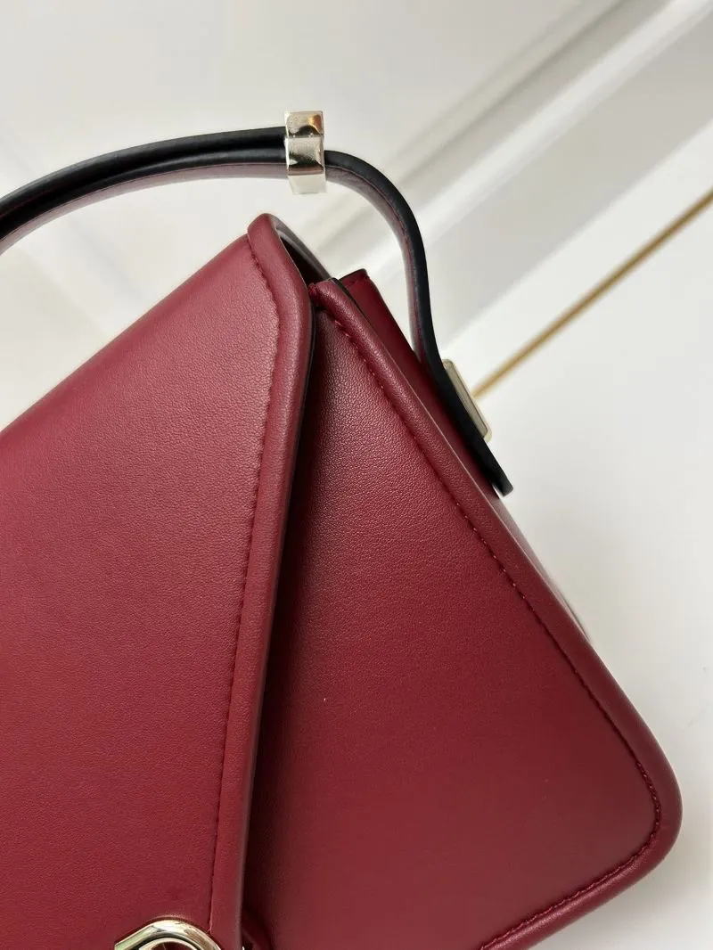 Valentino Maroon Leather Satchel Bag Model 5019 - Image 5