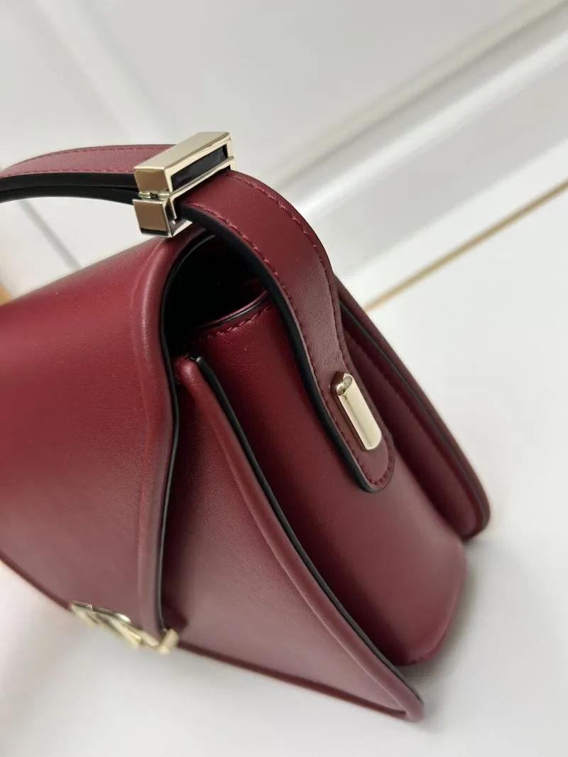 Valentino Maroon Leather Satchel Bag Model 5019 - Image 6