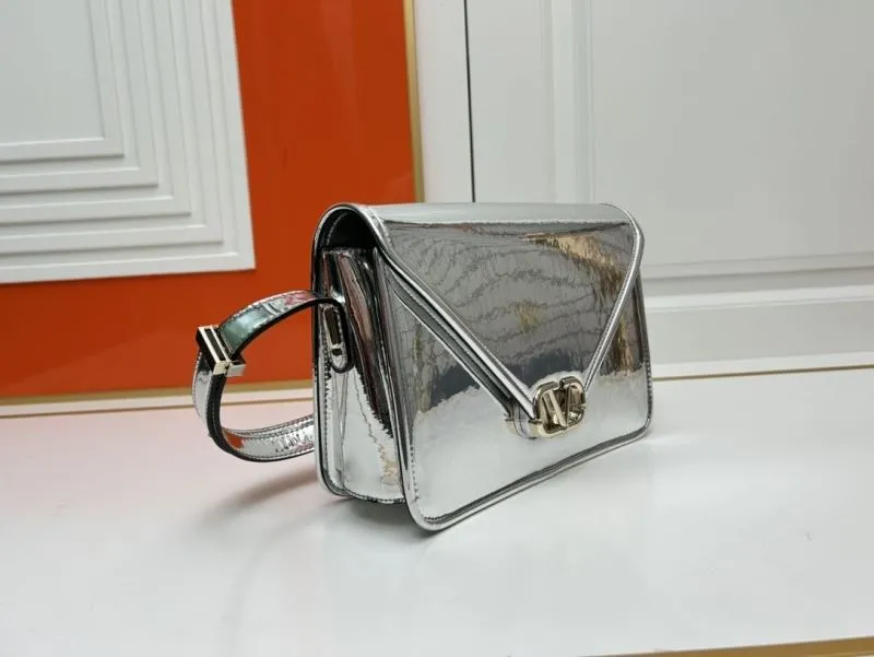 Valentino Metallic Silver Satchel Bag 5019 - Image 3