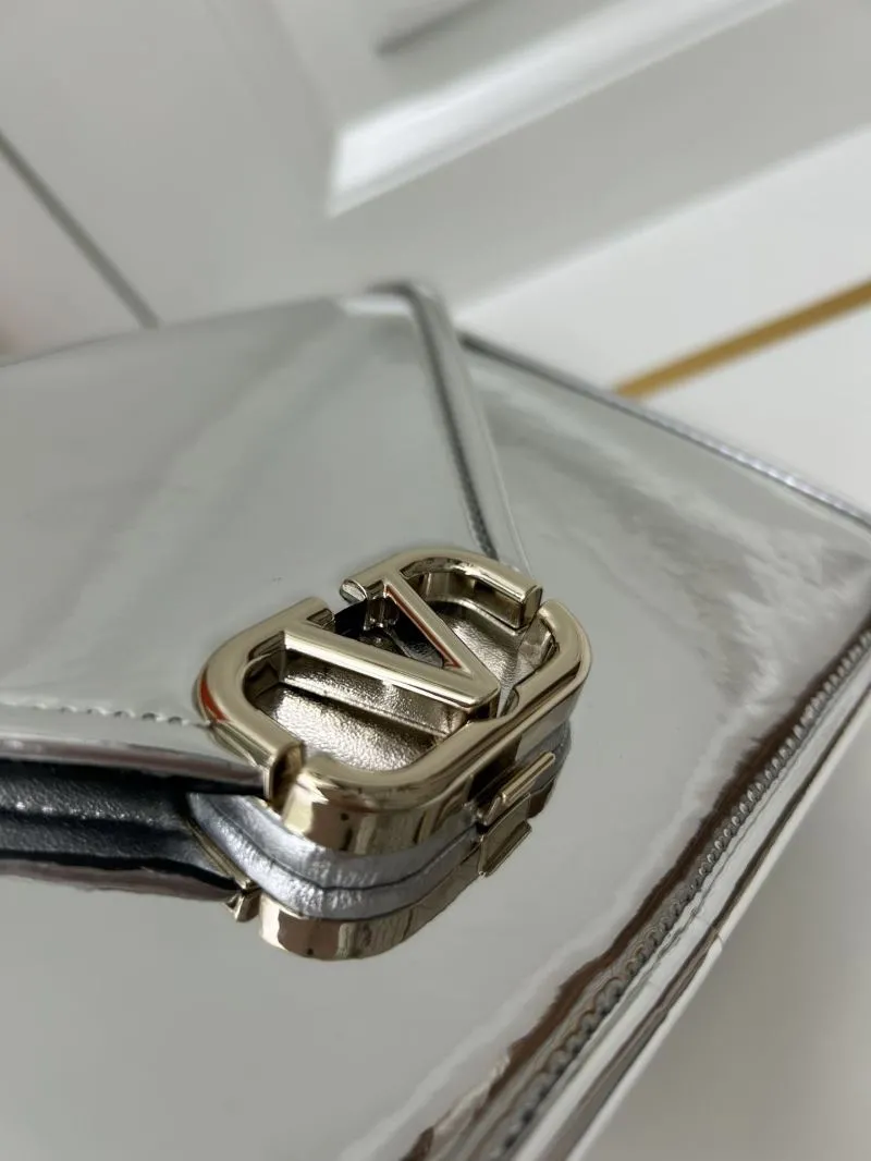Valentino Metallic Silver Satchel Bag 5019 - Image 4