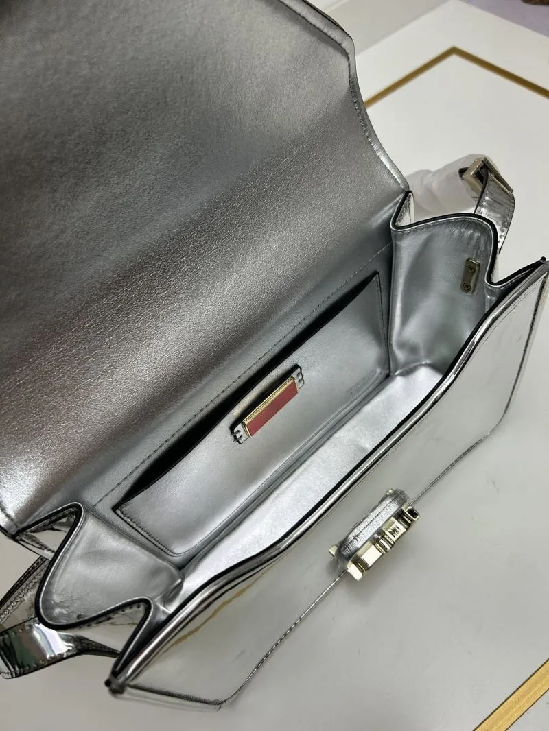 Valentino Metallic Silver Satchel Bag 5019 - Image 9
