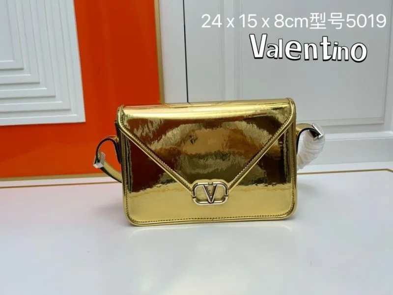 Valentino Gold Crossbody Satchel Bag Model 5019