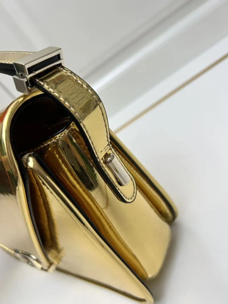 Valentino Gold Crossbody Satchel Bag Model 5019 - Image 5