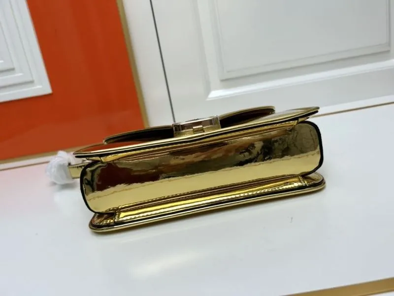 Valentino Gold Crossbody Satchel Bag Model 5019 - Image 6