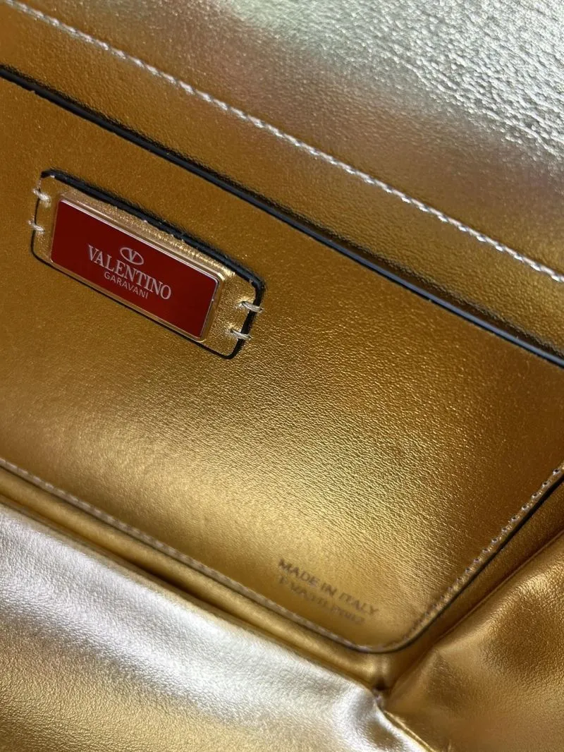 Valentino Gold Crossbody Satchel Bag Model 5019 - Image 8