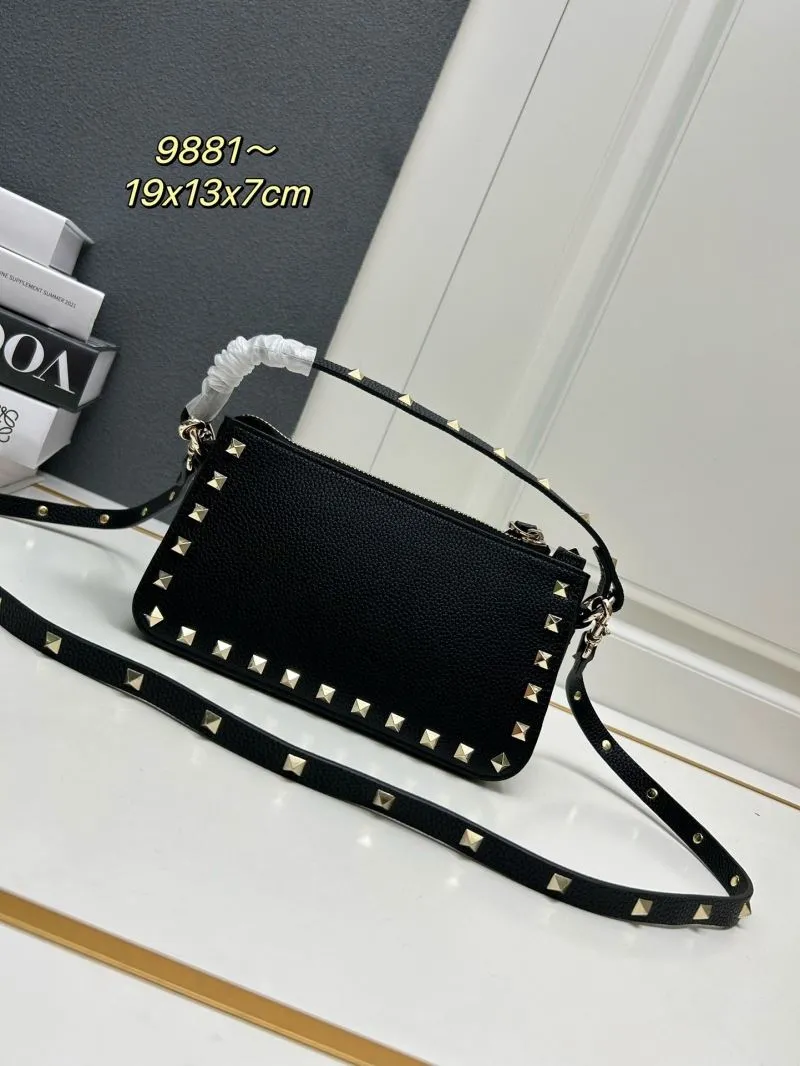 Valentino Black Rockstud Satchel Bag 9881 - Image 3