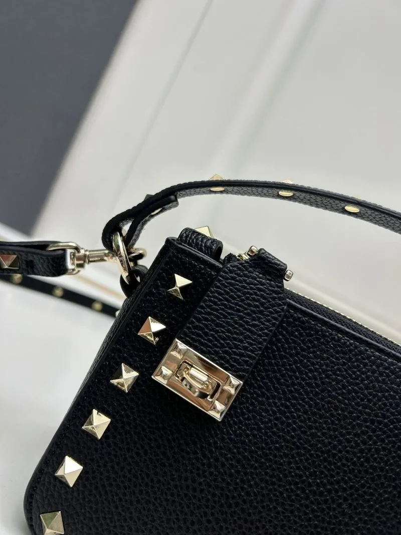 Valentino Black Rockstud Satchel Bag 9881 - Image 4