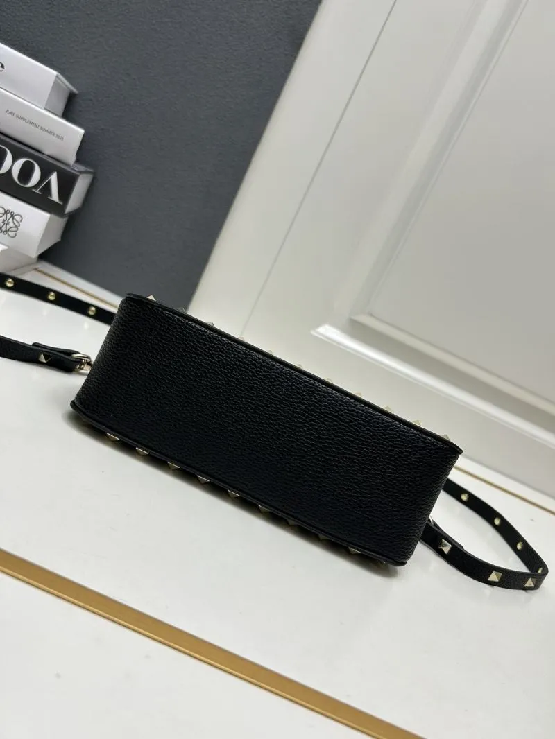 Valentino Black Rockstud Satchel Bag 9881 - Image 6