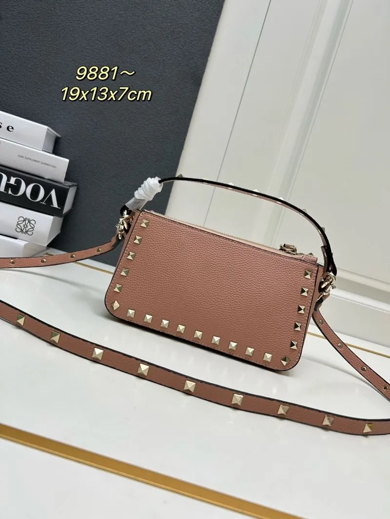 Valentino Pink Studded Crossbody Satchel Bag 9881 - Image 3
