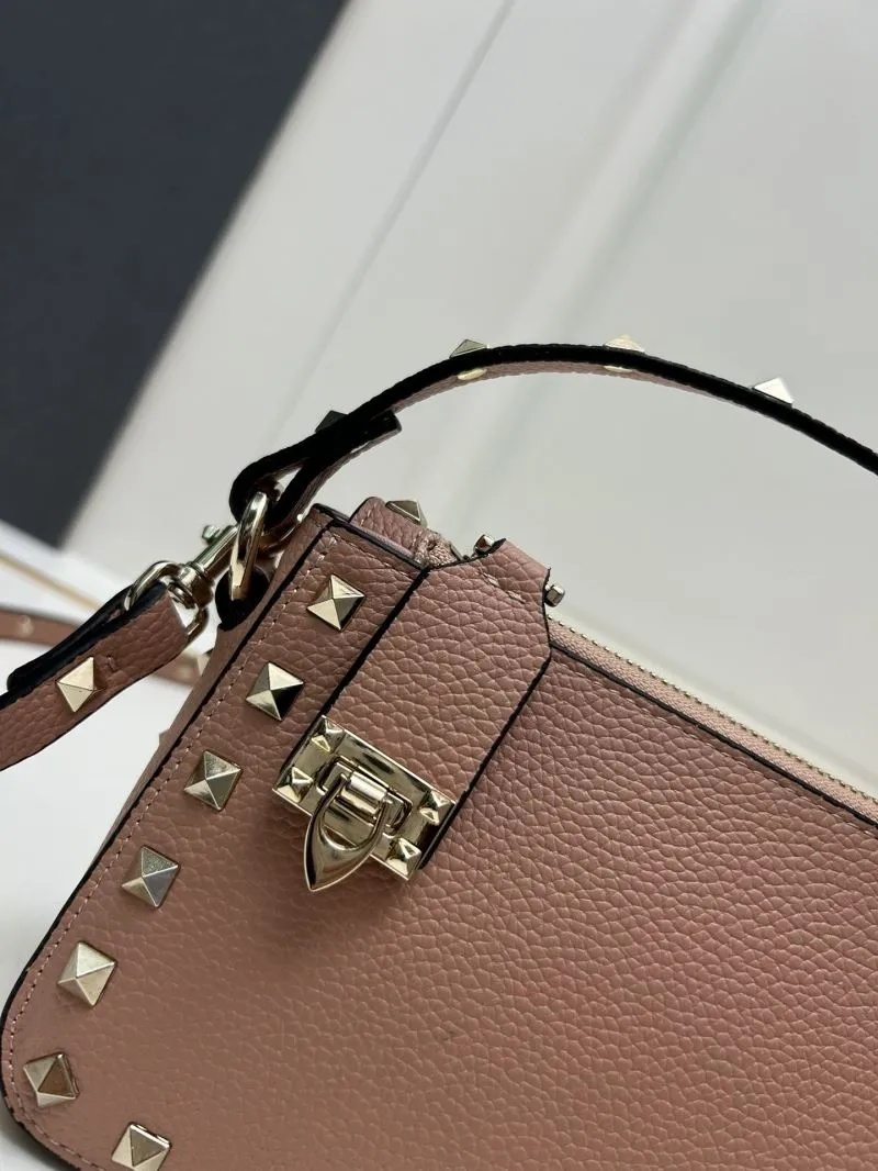 Valentino Pink Studded Crossbody Satchel Bag 9881 - Image 4