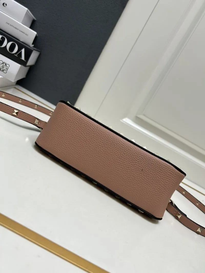 Valentino Pink Studded Crossbody Satchel Bag 9881 - Image 6