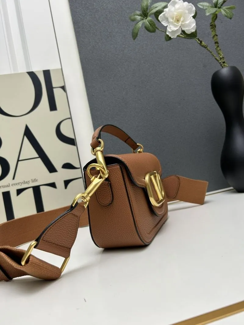 Valentino Brown Leather Satchel Bag 5026 - Image 3