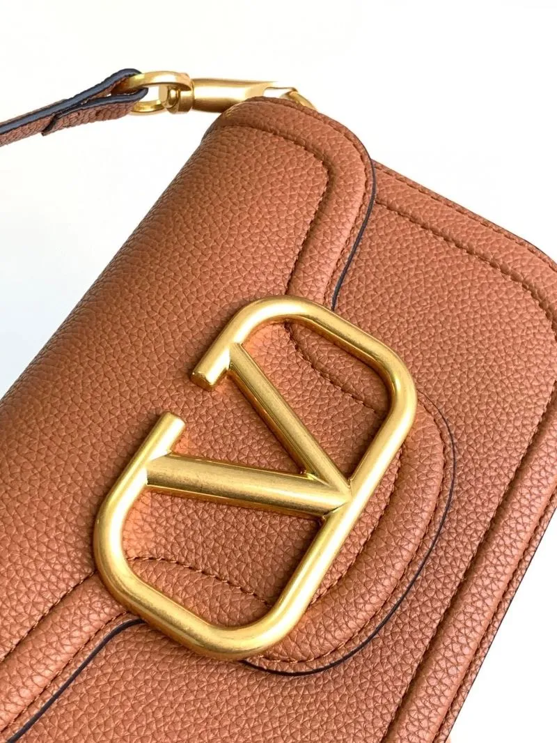 Valentino Brown Leather Satchel Bag 5026 - Image 6