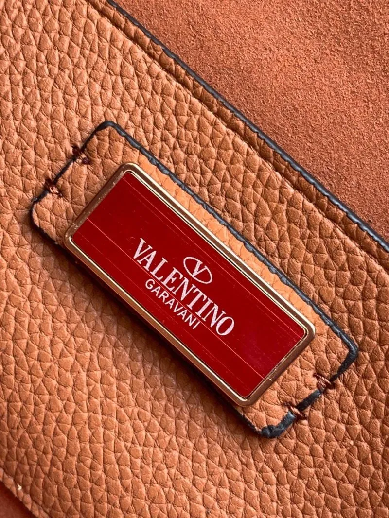 Valentino Brown Leather Satchel Bag 5026 - Image 9