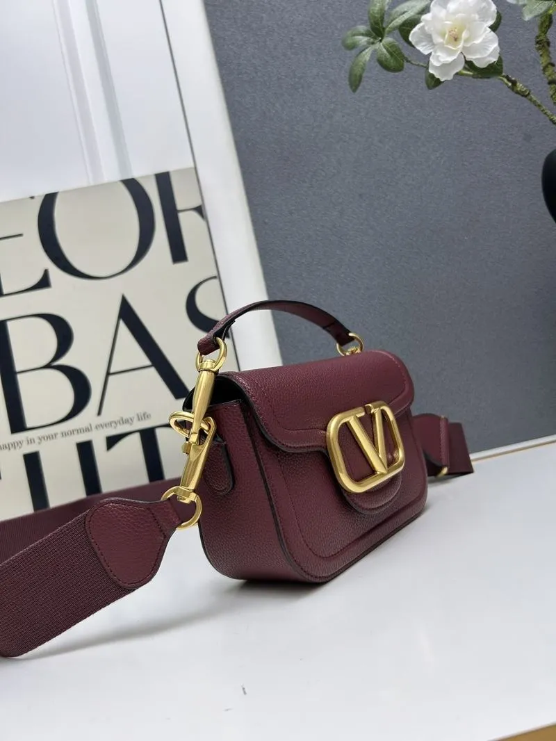 Valentino Burgundy Crossbody Satchel Bag 5026 - Image 3