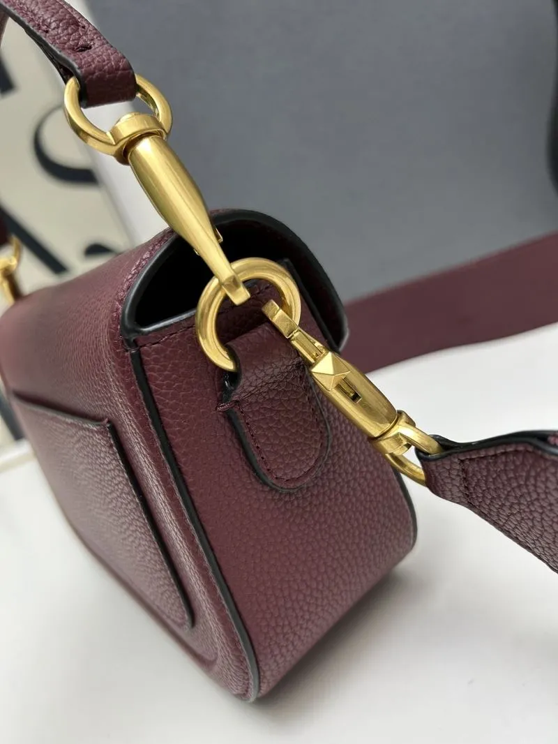 Valentino Burgundy Crossbody Satchel Bag 5026 - Image 4