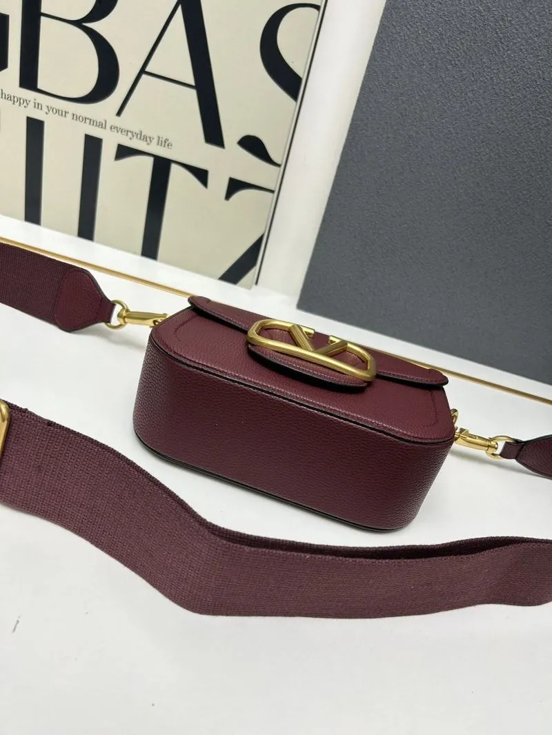 Valentino Burgundy Crossbody Satchel Bag 5026 - Image 5