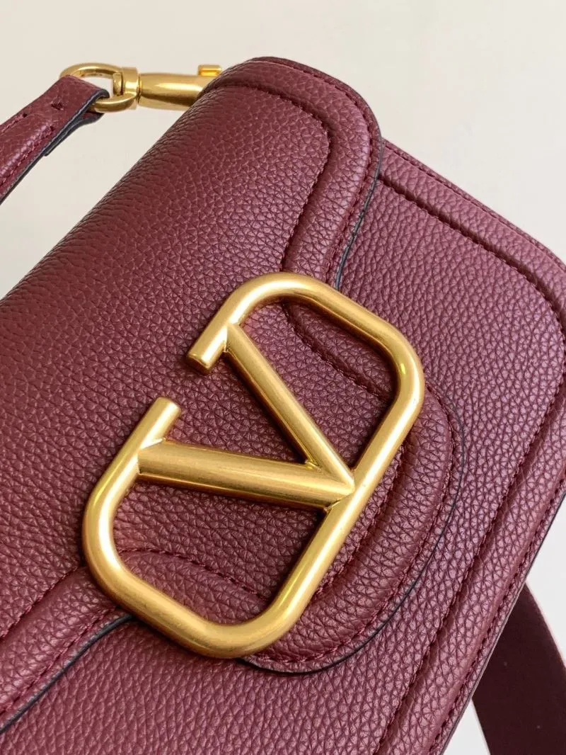 Valentino Burgundy Crossbody Satchel Bag 5026 - Image 6
