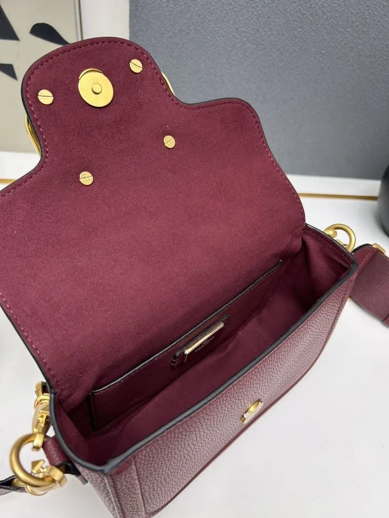 Valentino Burgundy Crossbody Satchel Bag 5026 - Image 8