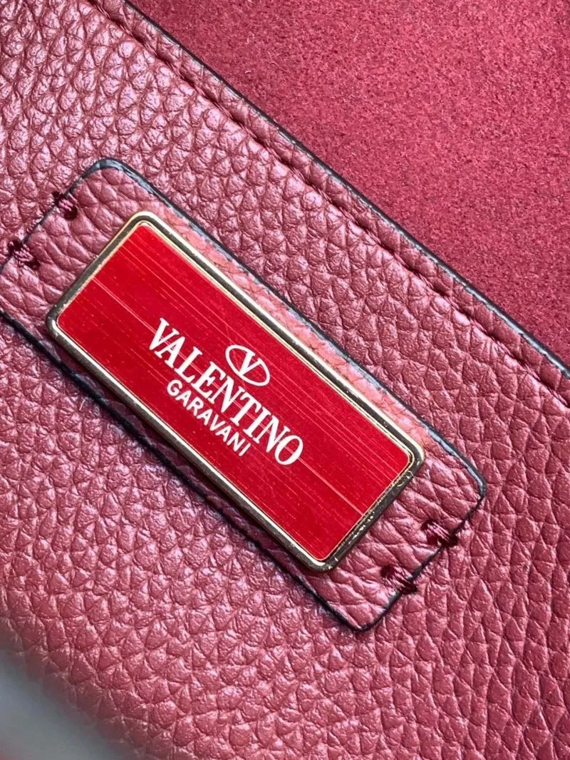 Valentino Burgundy Crossbody Satchel Bag 5026 - Image 9