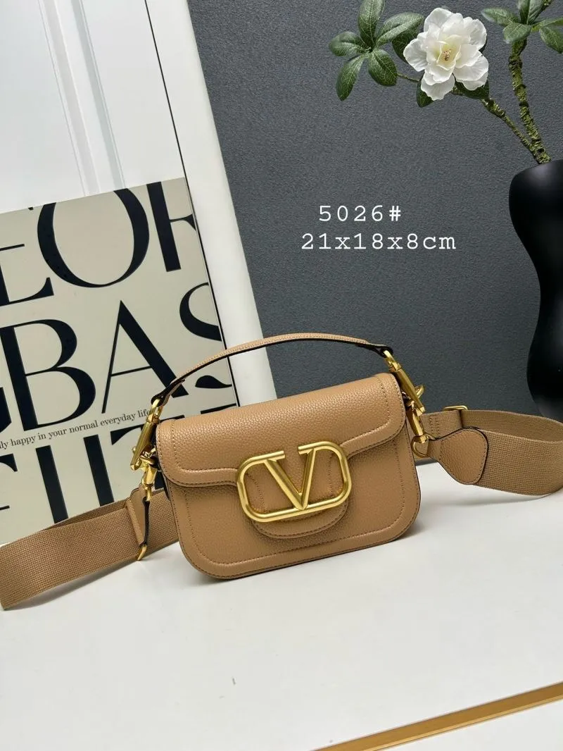 Valentino Tan Leather Satchel Bag 5026