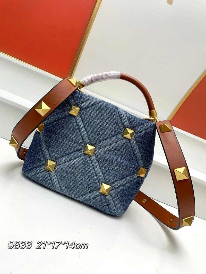 Valentino Denim Blue Satchel Bag Model 9833 Size 21x17x14cm - Image 3